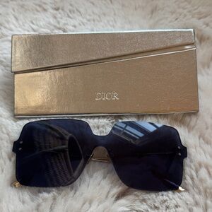 Dior women’s Blue Sunglasses with Silver Case